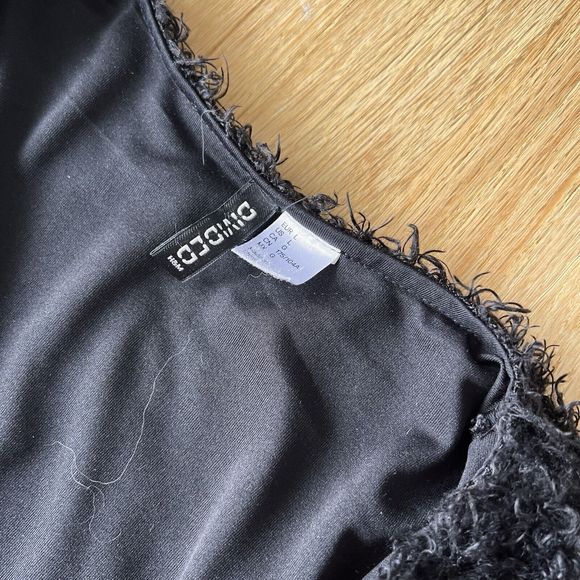 Womens Open Cardigan Sweater Size L Pockets Plush Teddy Knit Black Classic warm - Picture 3 of 6